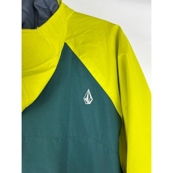 Volcom Industrial Mens S Thermonite 10,000MM Let It Storm Dark Green Snow Jacket - Picture 9 of 16